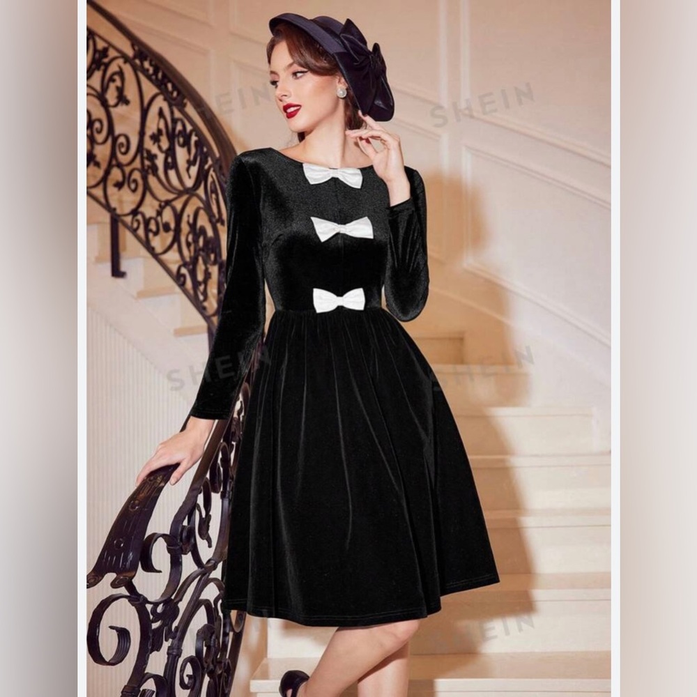 Black velvet dress